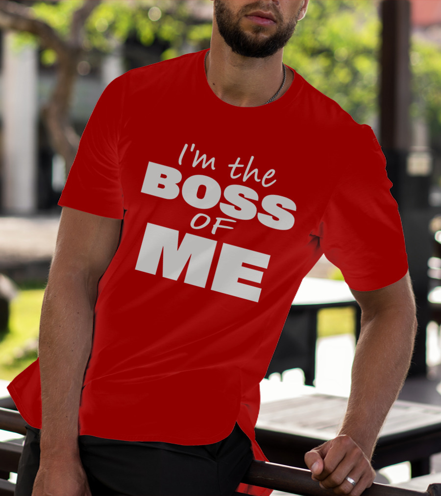 Texas Paul Schroder I'M The Boss Of Me Bold Red T-Shirt