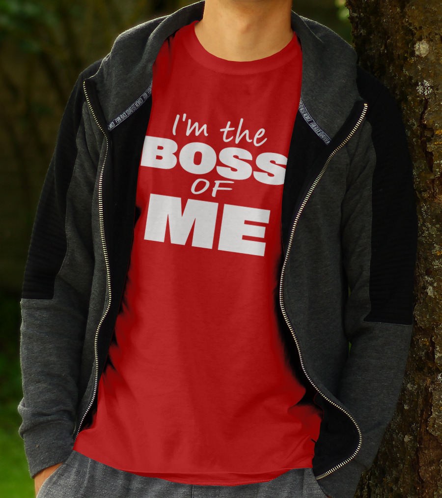 Texas Paul Schroder I'M The Boss Of Me Bold Red T-Shirt