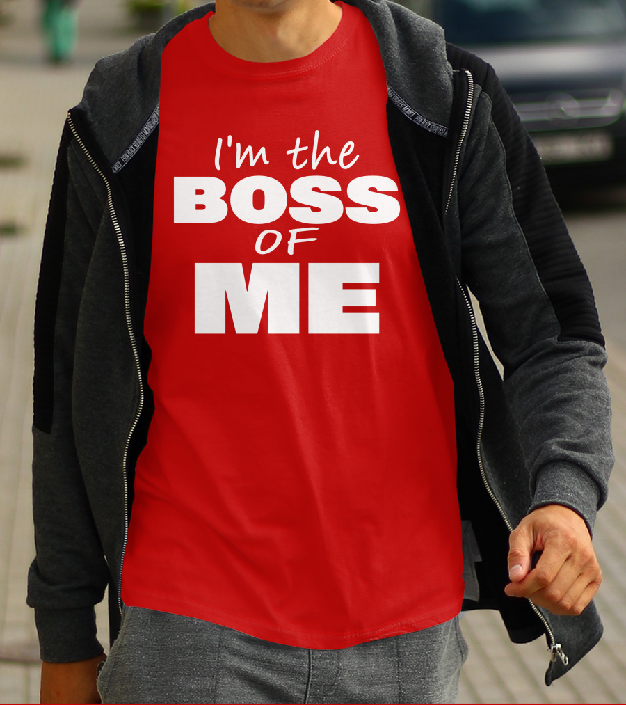Texas Paul Schroder I'M The Boss Of Me Bold Red T-Shirt