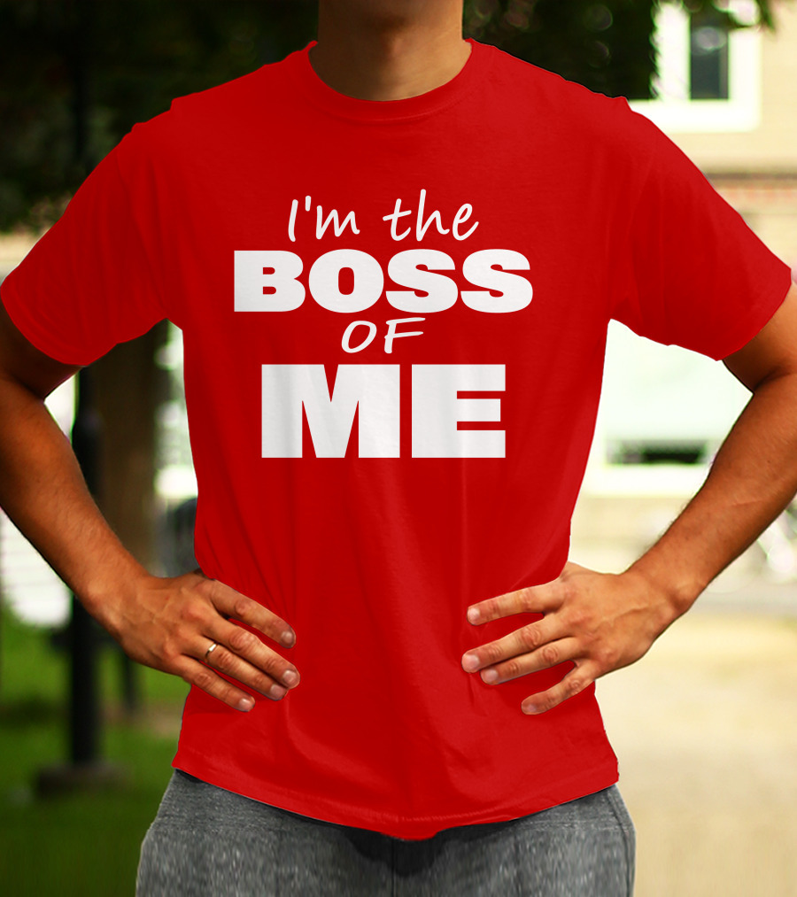 Texas Paul Schroder I'M The Boss Of Me Bold Red T-Shirt