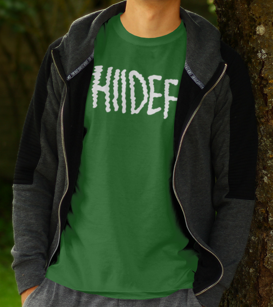 Hdi Hiidef White Text On Green Background T-Shirt