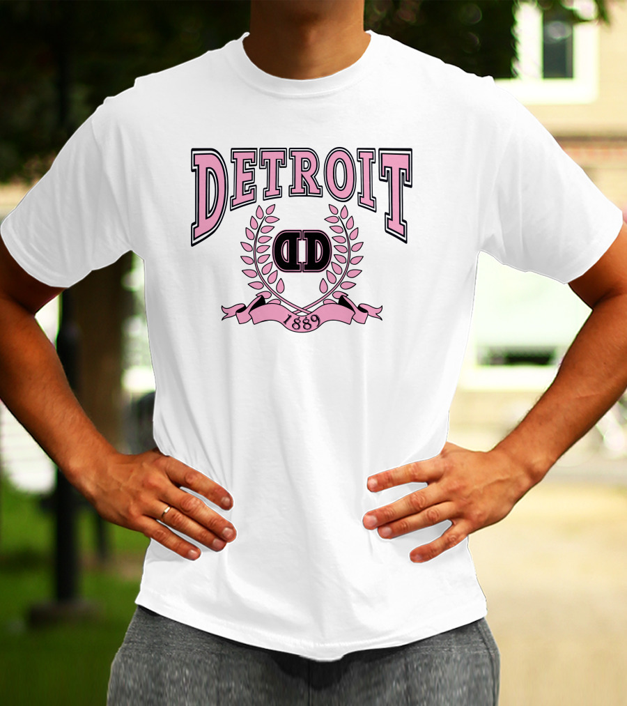 Detroit 1889 Pink Crest DD Laurel T-Shirt