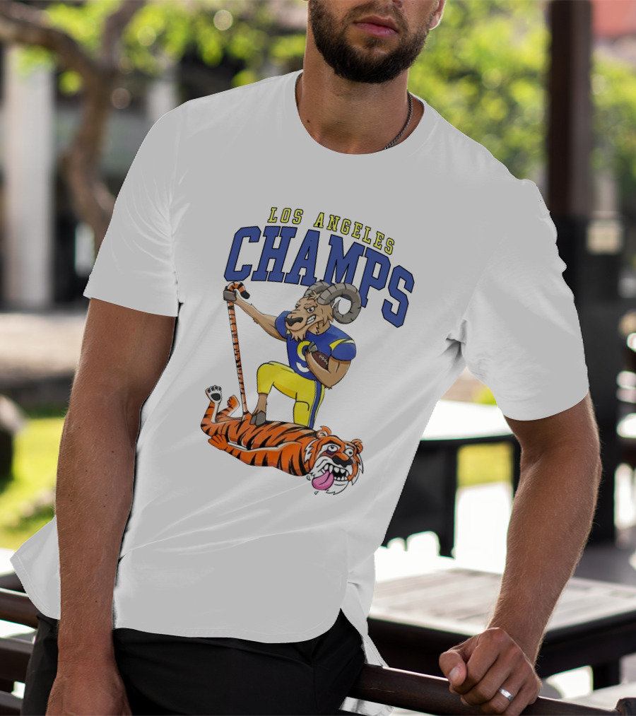 Los Angeles Champs Ram And Tiger Iconic Rivalry T-Shirt
