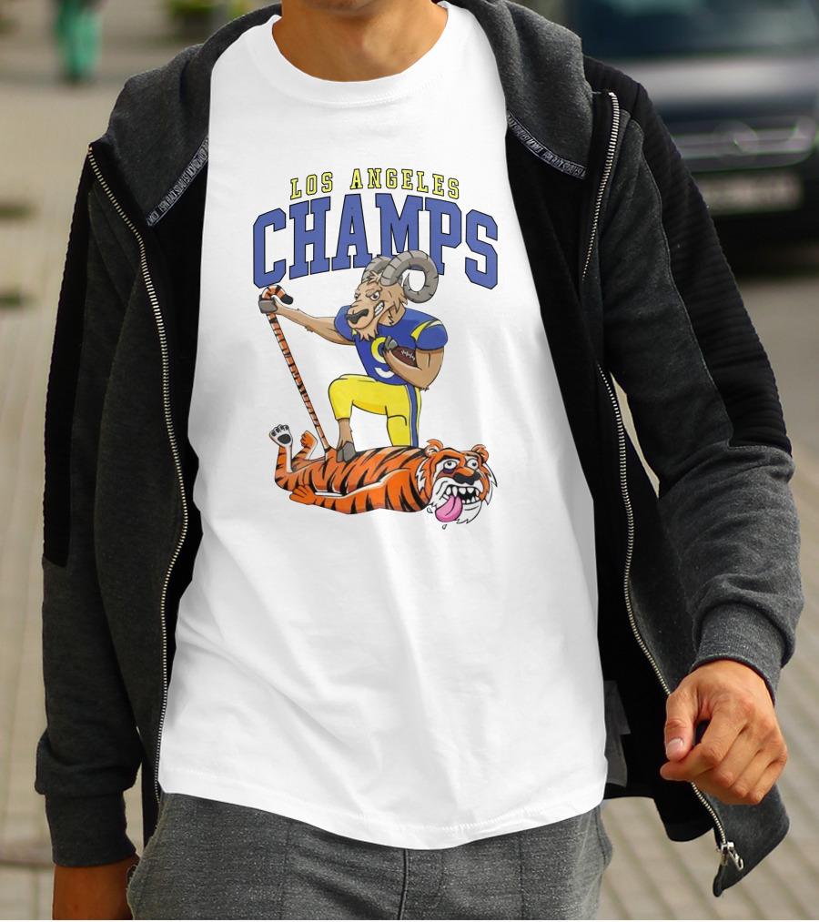 Los Angeles Champs Ram And Tiger Iconic Rivalry T-Shirt