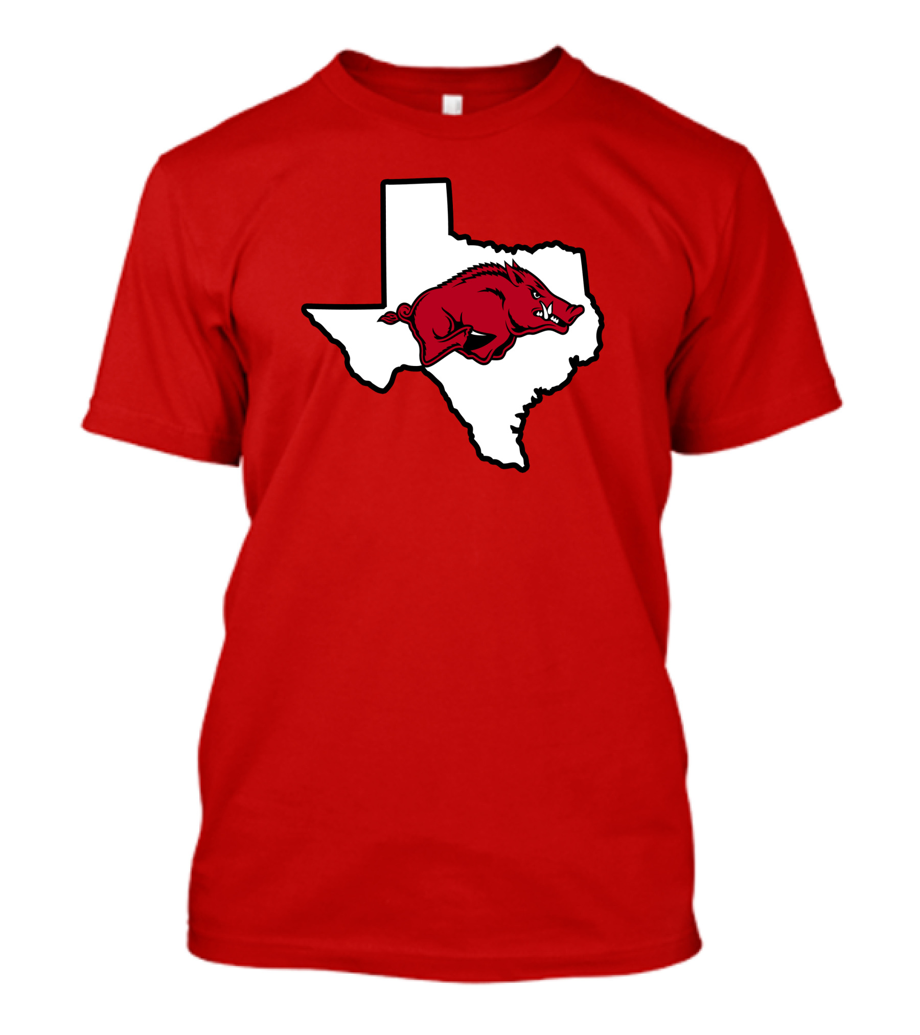 Arkansas Razorbacks Strong Hog Over Texas Map T-Shirt