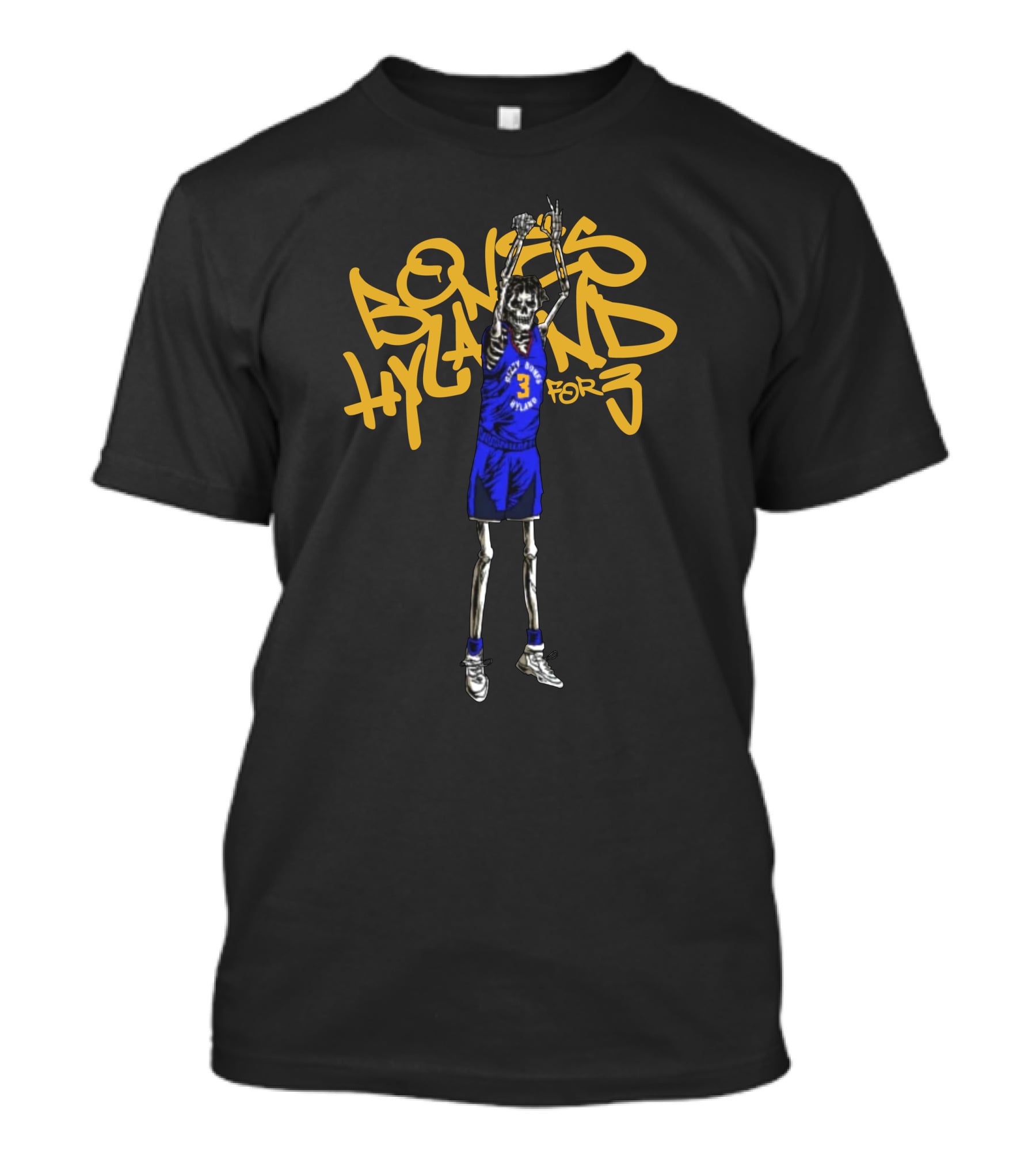 Bones Hyland For Three Bizzybones Basketball Skeleton Dunk T-Shirt