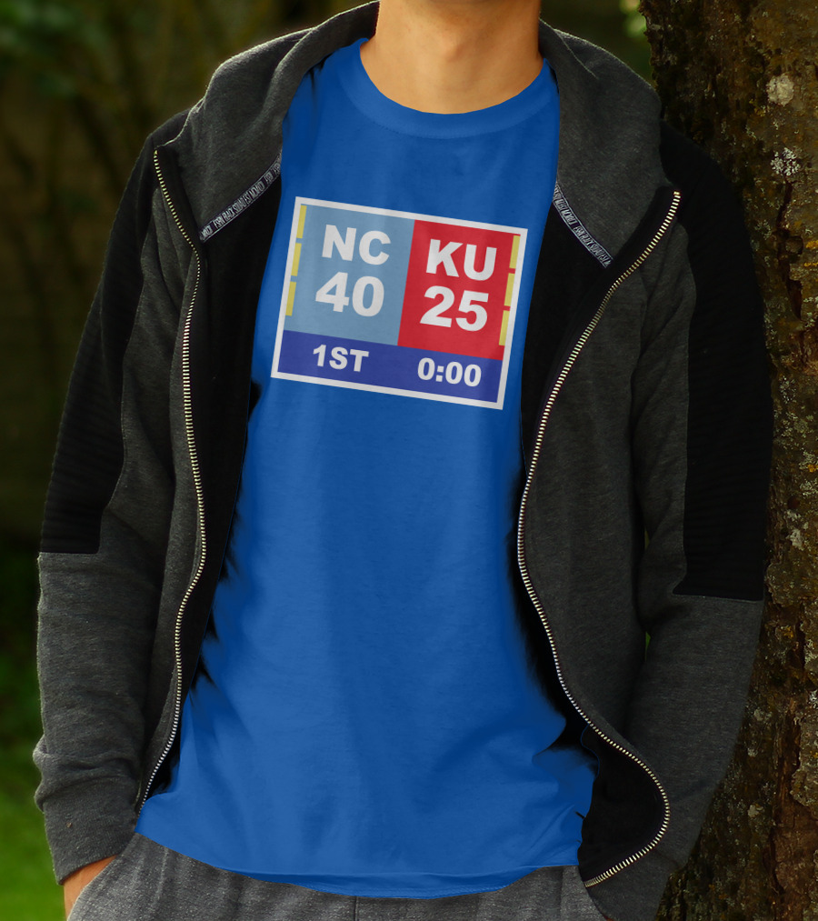 NC 40 KU 25 Scoreboard 1st Half 0:00 Classic Ks Comeback T-Shirt