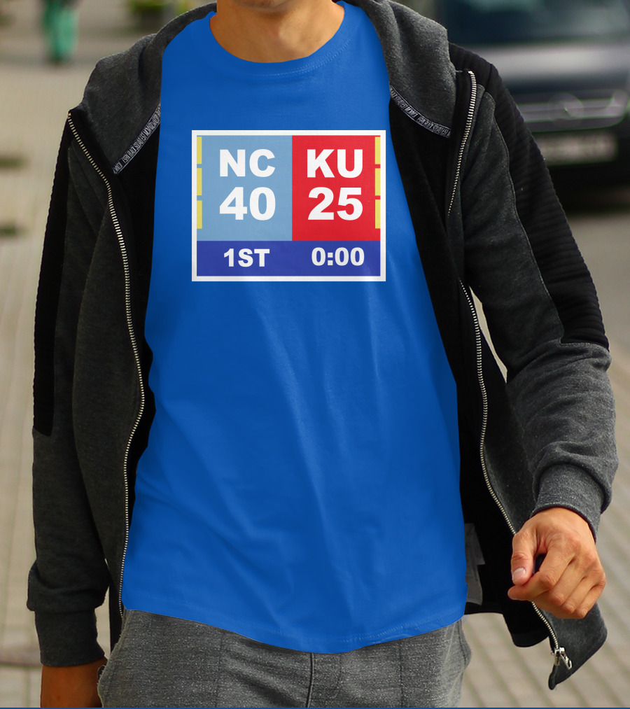NC 40 KU 25 Scoreboard 1st Half 0:00 Classic Ks Comeback T-Shirt