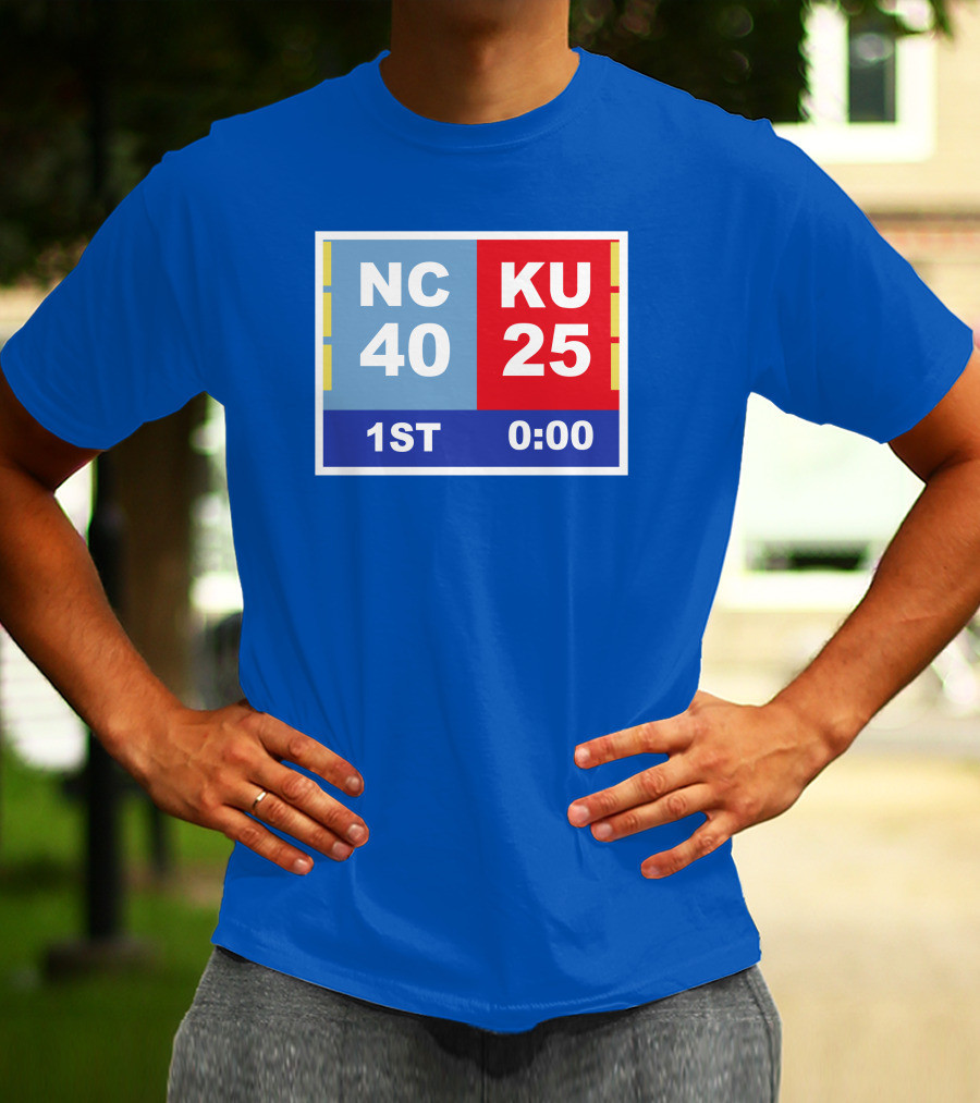 NC 40 KU 25 Scoreboard 1st Half 0:00 Classic Ks Comeback T-Shirt