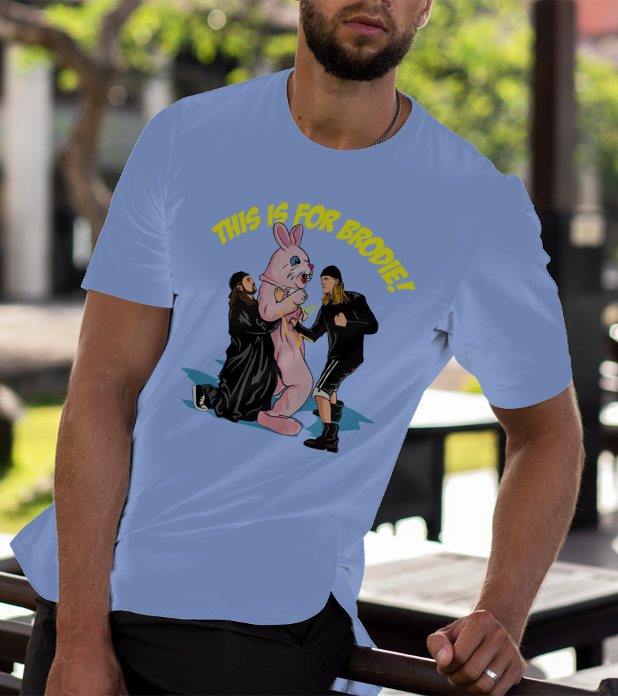 Kevin Smith This Is For Brodie Jay And Silent Bob Pink Bunny Drawing T-Shirt
