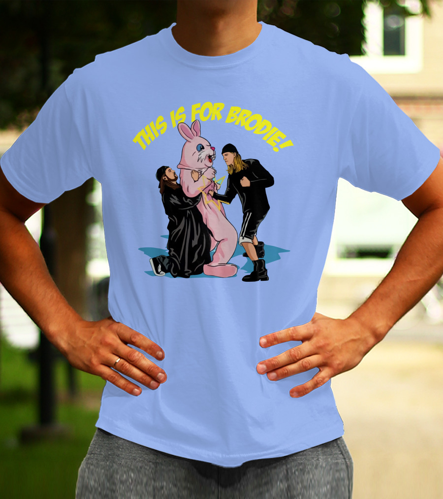 Kevin Smith This Is For Brodie Jay And Silent Bob Pink Bunny Drawing T-Shirt
