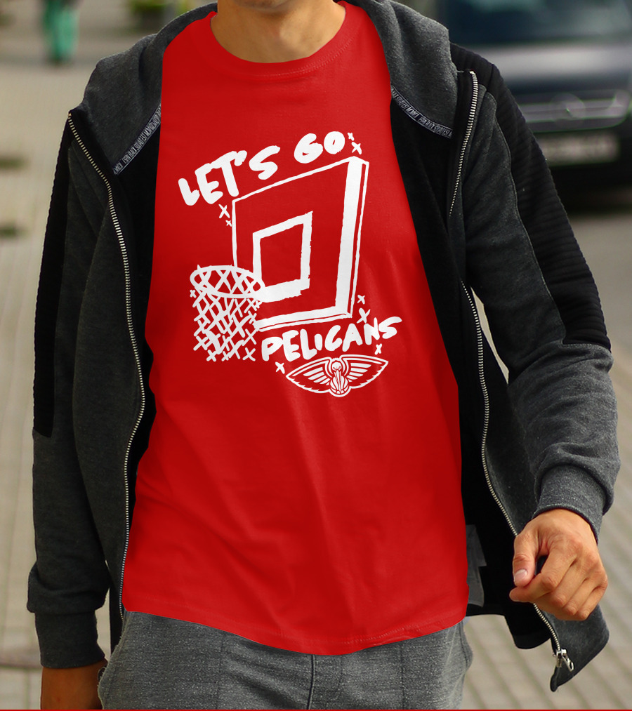 Let's Go Pelicans Basketball Hoop T-Shirt