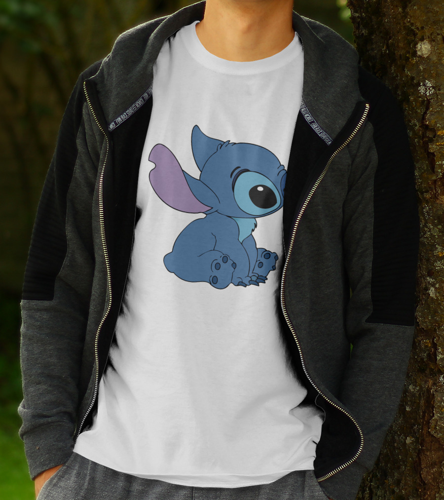Stitch 1 Cute Cartoon Character Sitting Disney T-Shirt