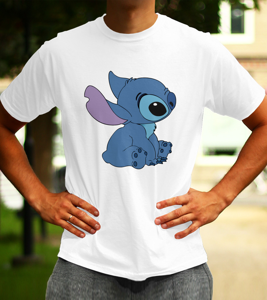 Stitch 1 Cute Cartoon Character Sitting Disney T-Shirt