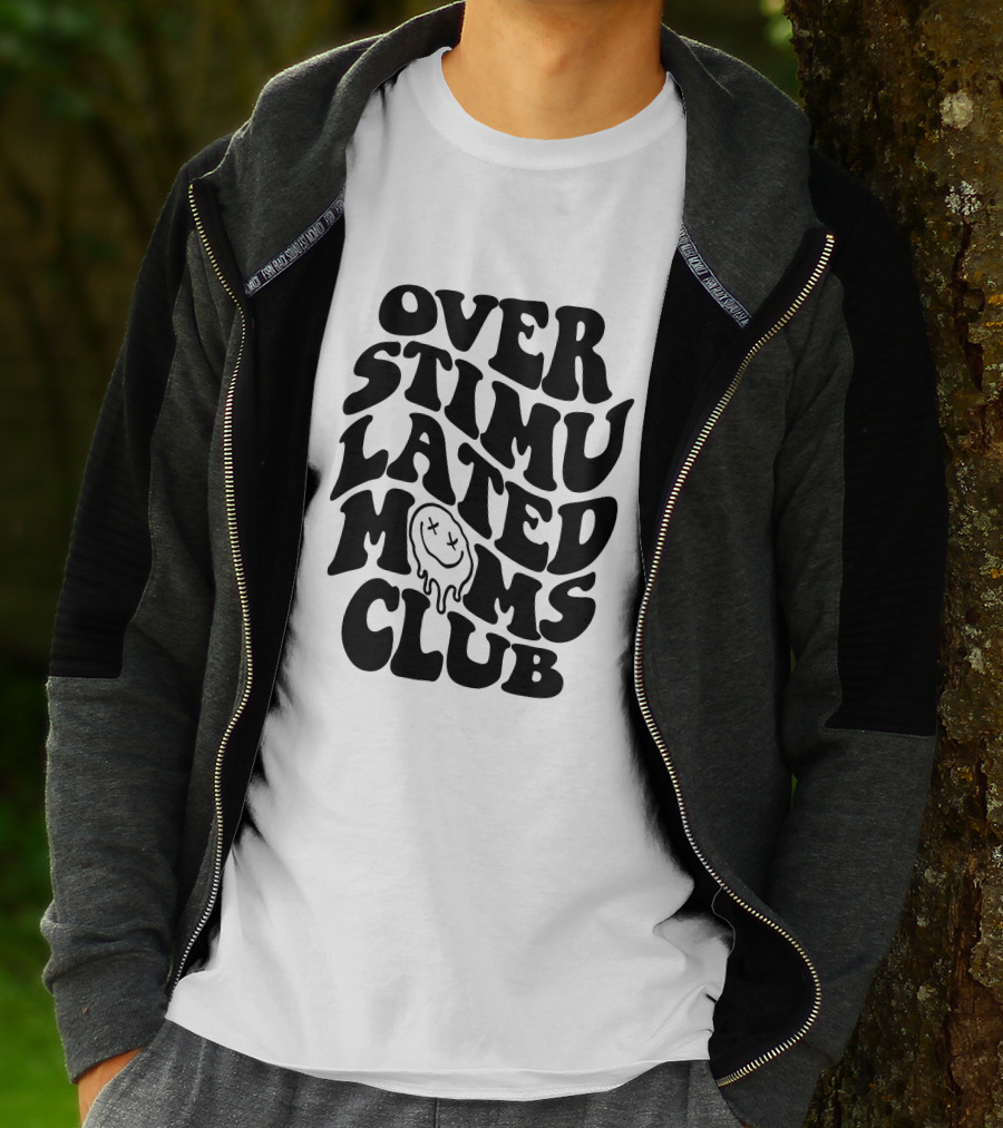 Overstimulated Moms Club Melting Smiley Face T-Shirt