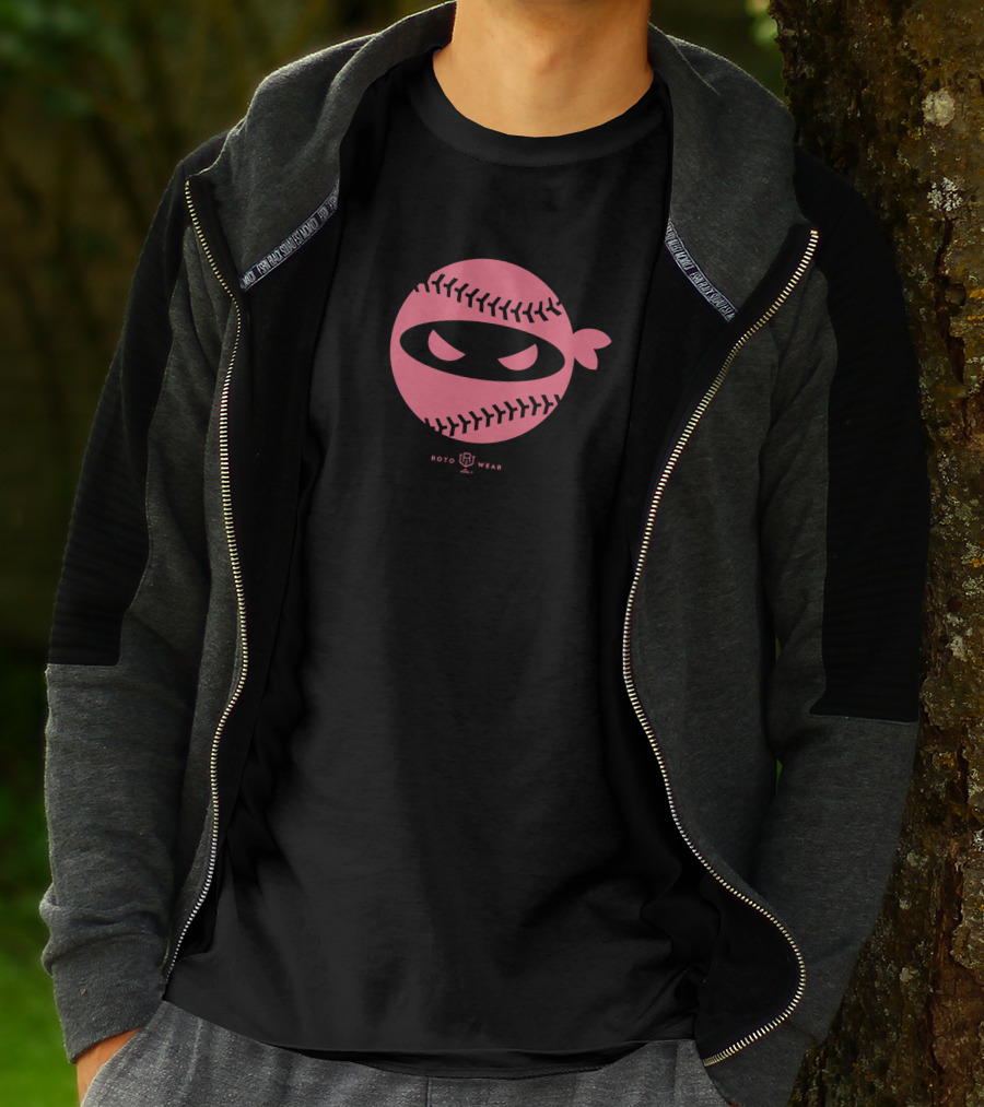 Roto Wear Pitching Ninja Emily's Fight Edition Pink Baseball Ninja T-Shirt