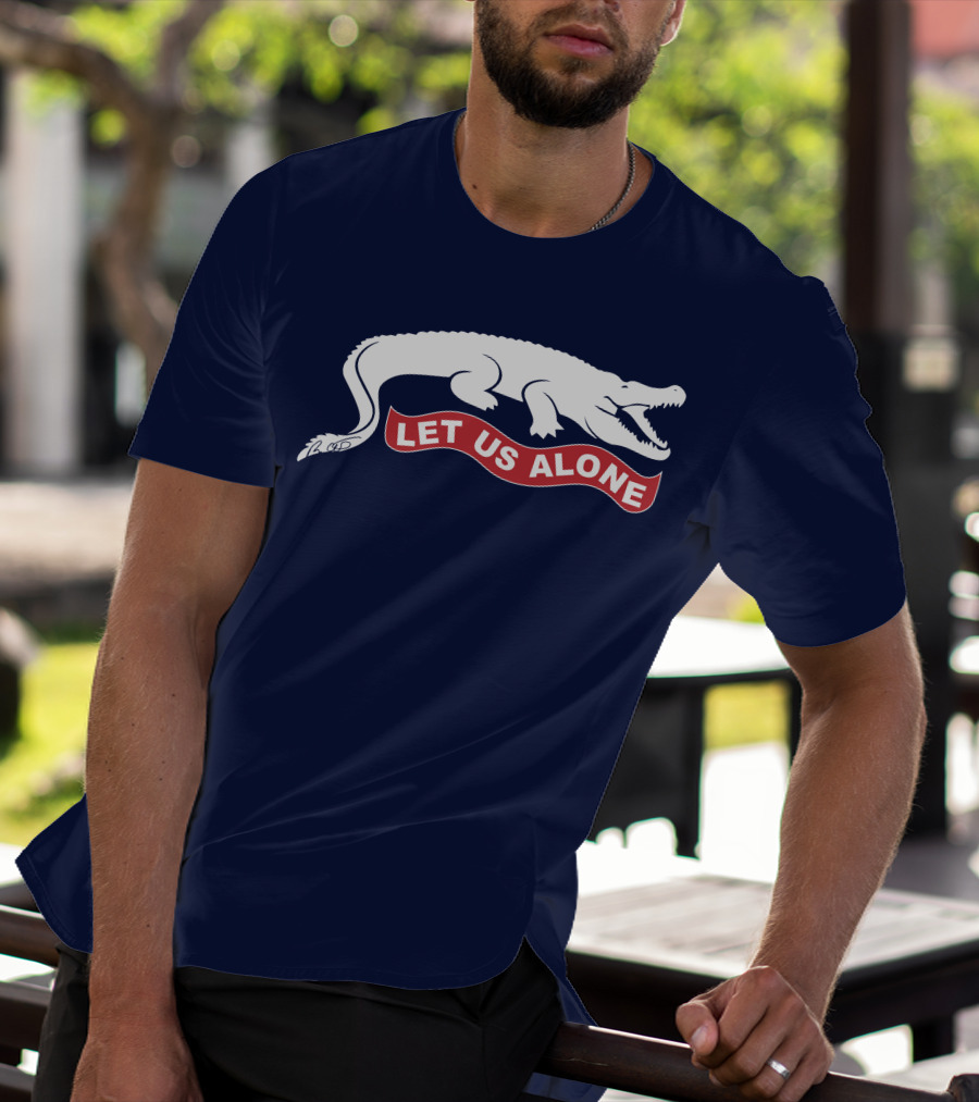 Gov Ron Desantis Gator Let Us Alone Alligator Emblem T-Shirt