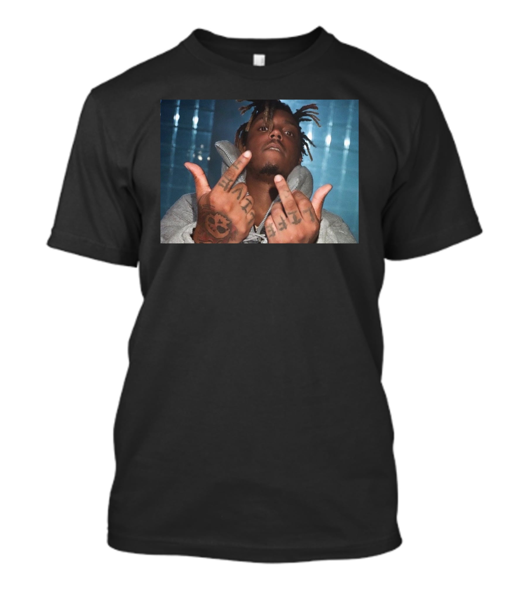 Travisworlddd Juice Wrld Middle Finger Tattoo T-Shirt