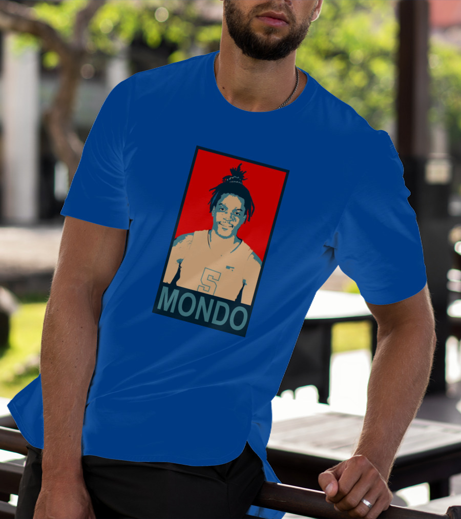 Armando Bacot Mondo Number 5 Red And Blue T-Shirt