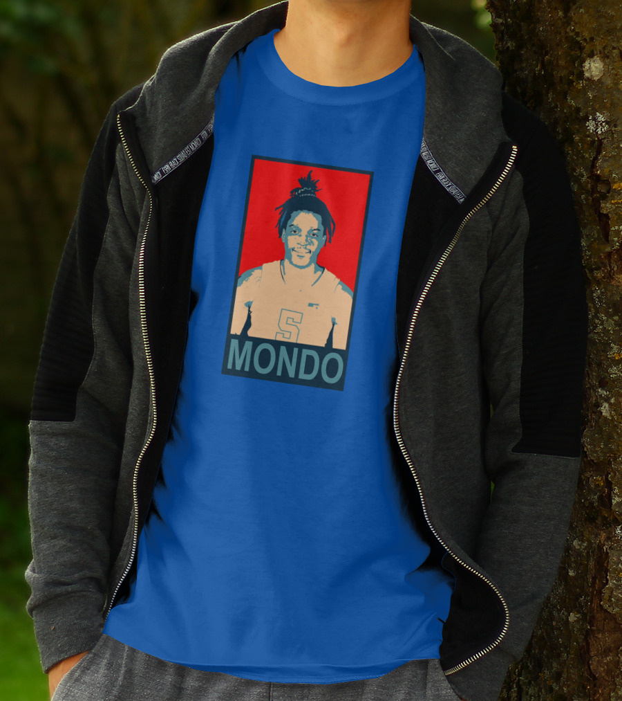 Armando Bacot Mondo Number 5 Red And Blue T-Shirt