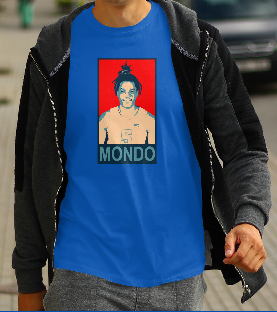 Armando Bacot Mondo Number 5 Red And Blue T-Shirt