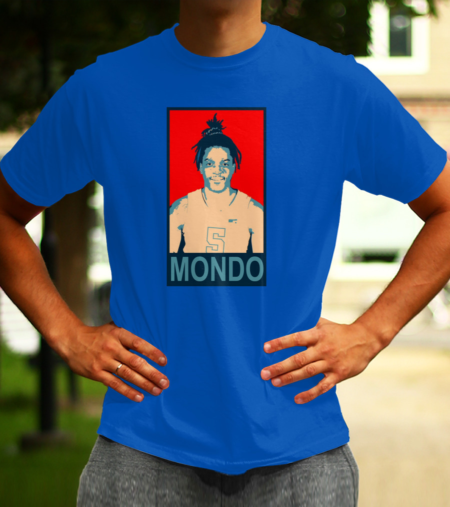 Armando Bacot Mondo Number 5 Red And Blue T-Shirt