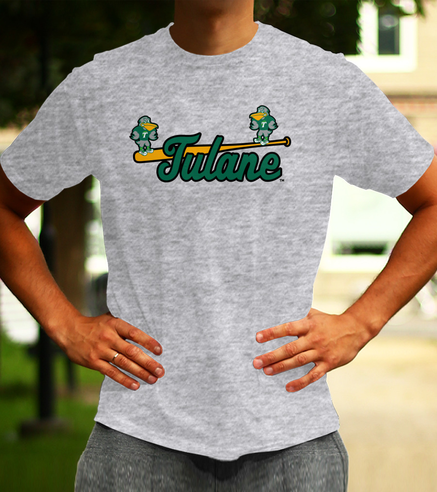 Tulane Green Wave Baseball Bat Birds T-Shirt
