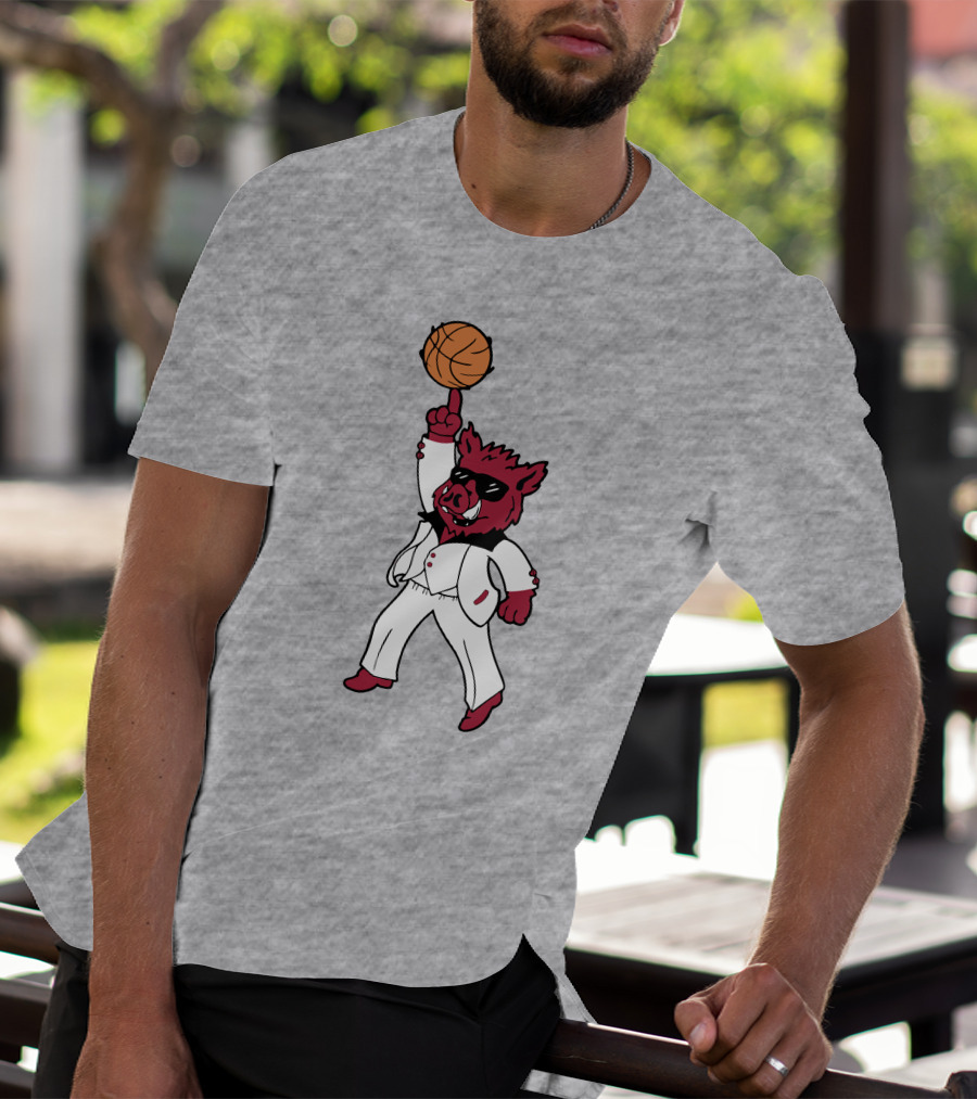 Arkansas The Ark Dancing Hog Disco Basketball T-Shirt