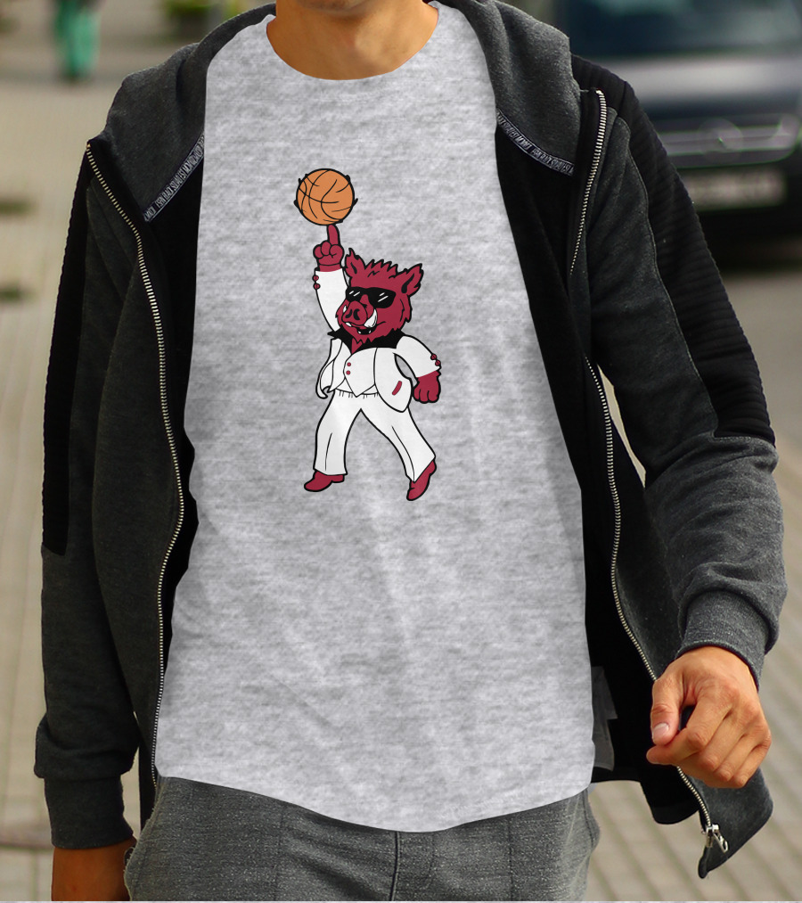 Arkansas The Ark Dancing Hog Disco Basketball T-Shirt