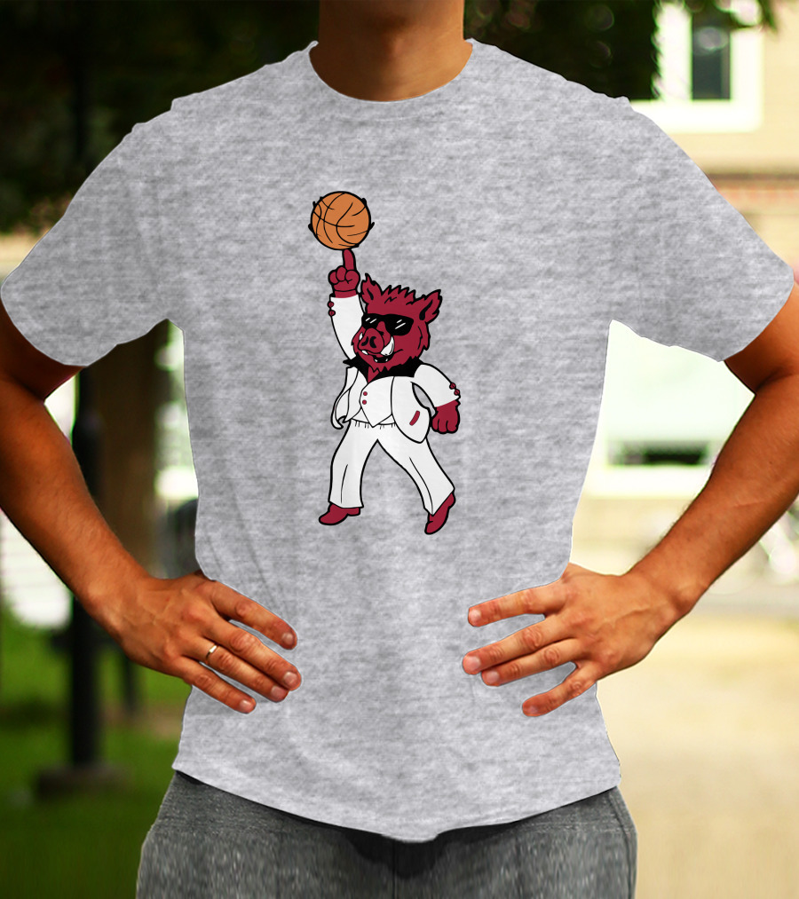 Arkansas The Ark Dancing Hog Disco Basketball T-Shirt