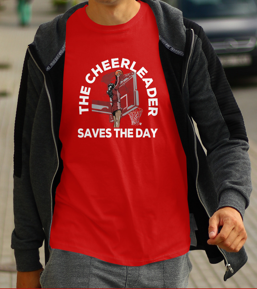 The Cheerleader Saves The Day Basketball Dunk Action T-Shirt