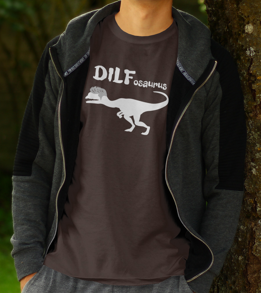 Fossil Daddy Store DILFosaurus Dilophosaurus Fossil Daddy T-Shirt
