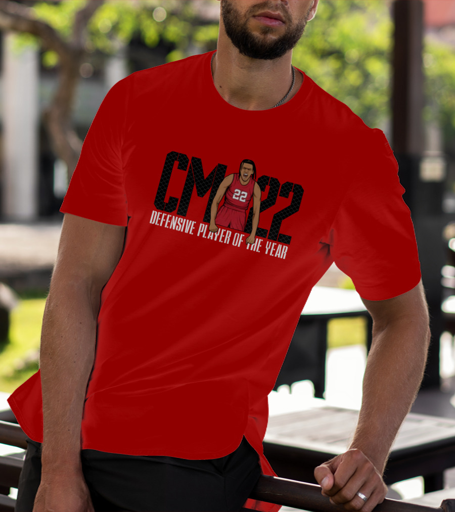 Caleb McConnell X The Players Trunk CM 22 Defensive Player Of The Year Red Basketball T-Shirt