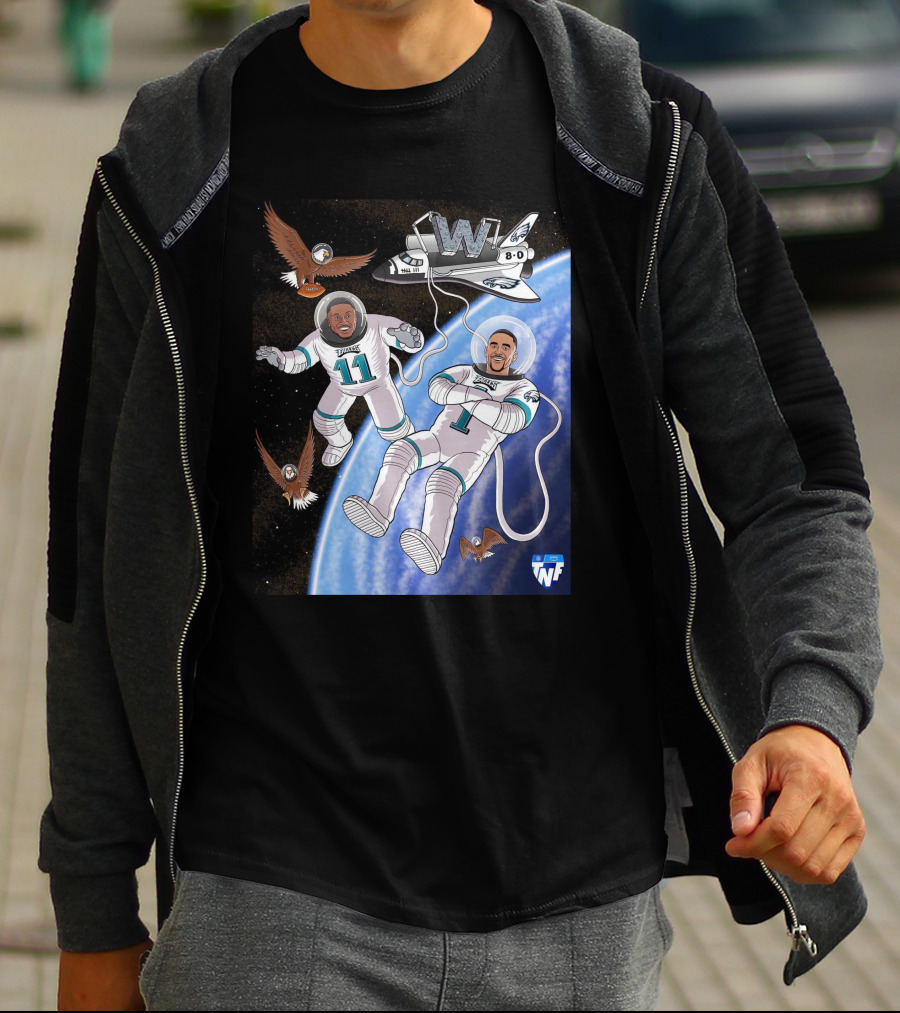 Aj Brown Flying High Baby Eagles TNF 8-0 Space Victory T-Shirt