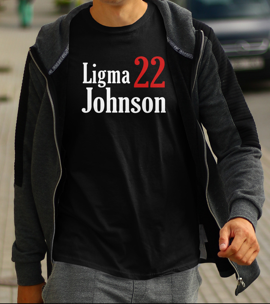 Ligma Johnson 22 Typography Bold Red White T-Shirt