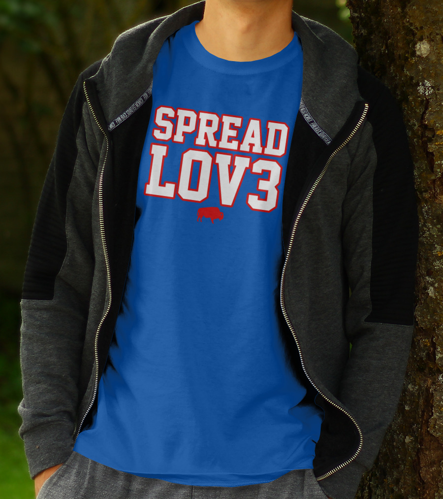 Spread Lov3 Buffalo Red Outline With Buffalo T-Shirt