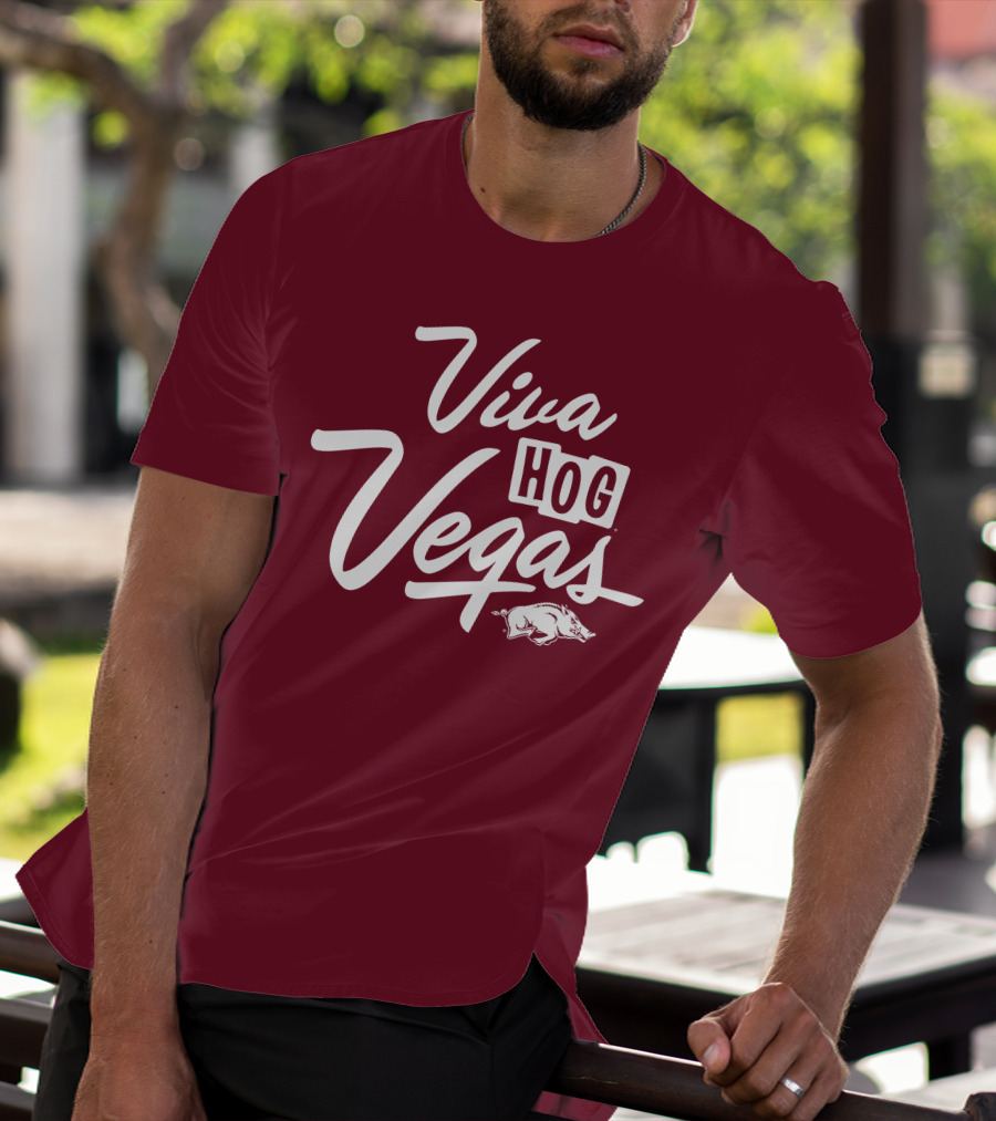 Viva Hog Vegas Arkansas Razorbacks Inspired Pig T-Shirt