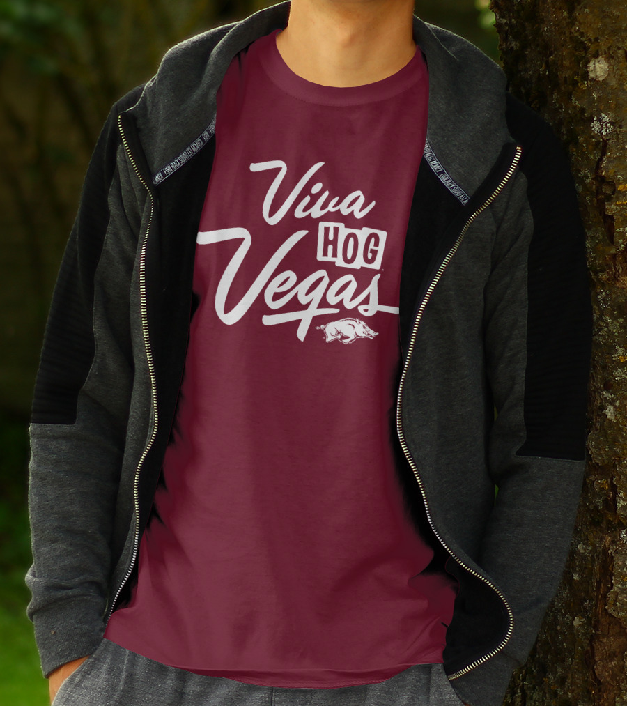 Viva Hog Vegas Arkansas Razorbacks Inspired Pig T-Shirt