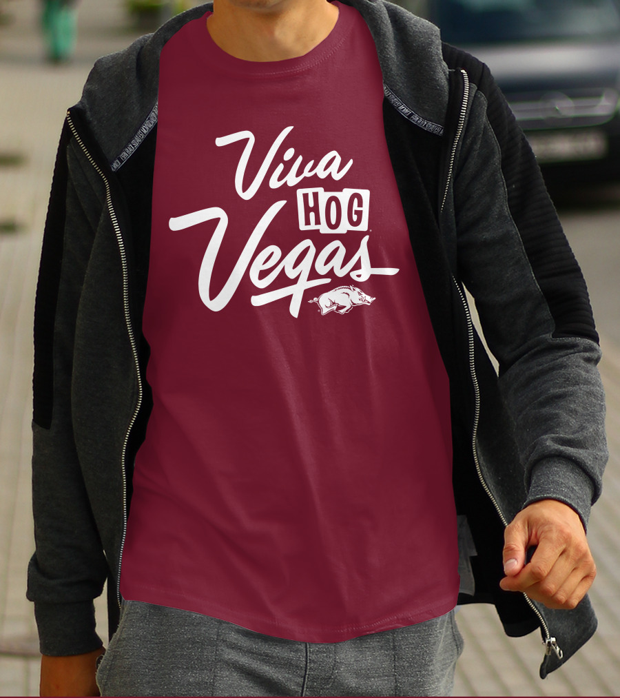 Viva Hog Vegas Arkansas Razorbacks Inspired Pig T-Shirt
