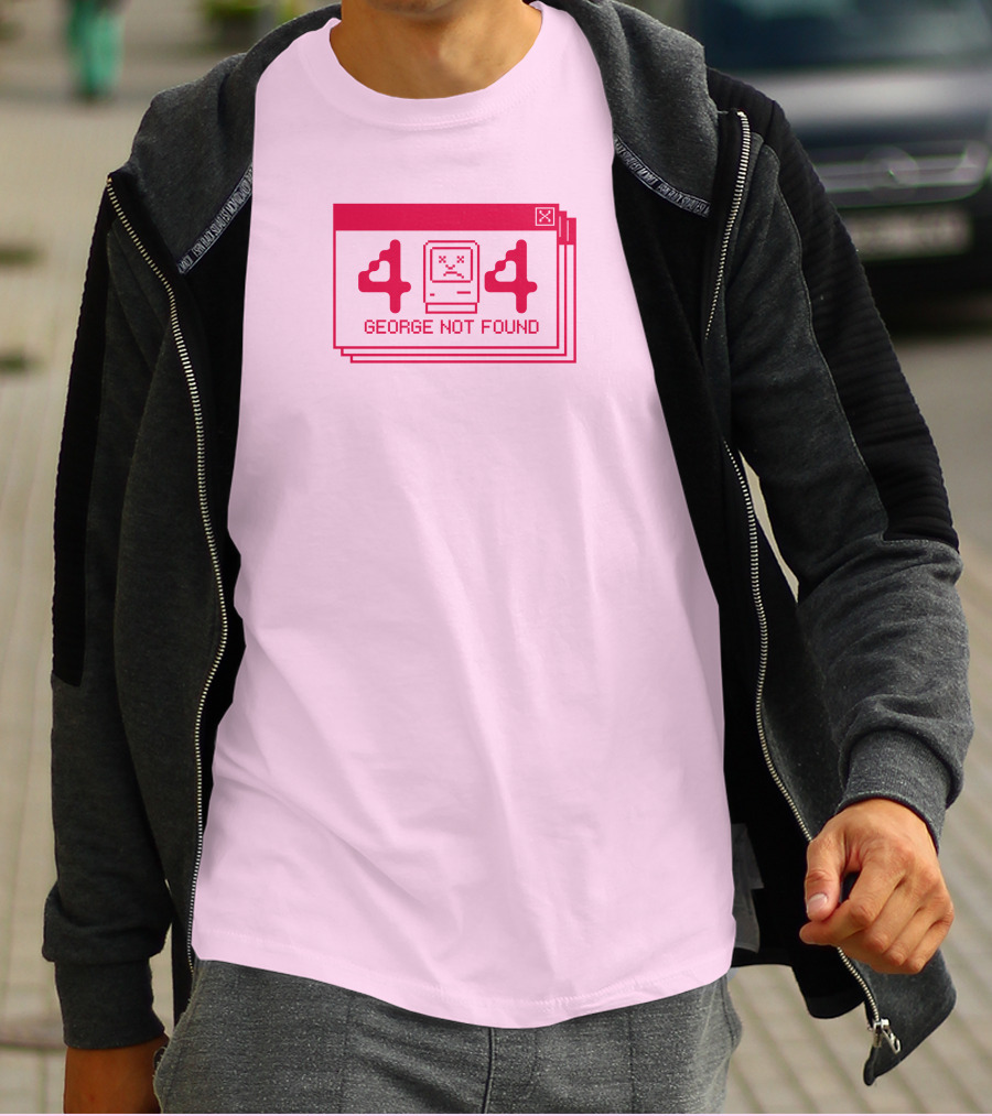 Georgenotfound 404 Error Crying Computer Pink T-Shirt