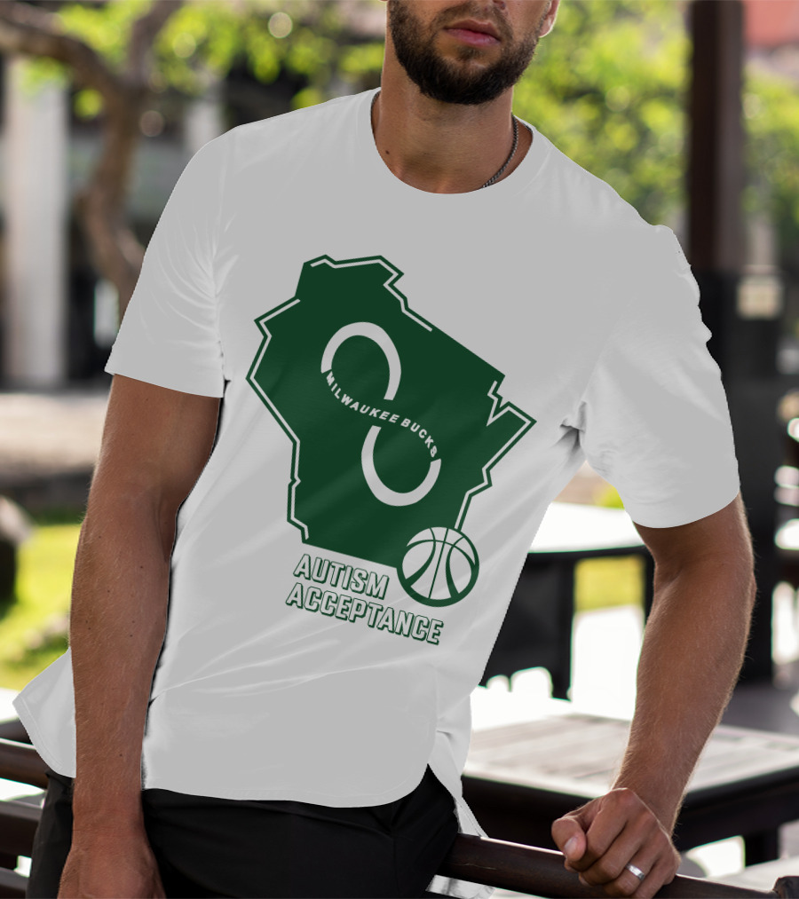 Milwaukee Bucks Autism Acceptance Infinity Symbol Basketball T-Shirt