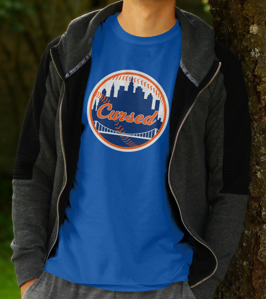 Cursed Mets Baseball Skyline Bridge T-Shirt