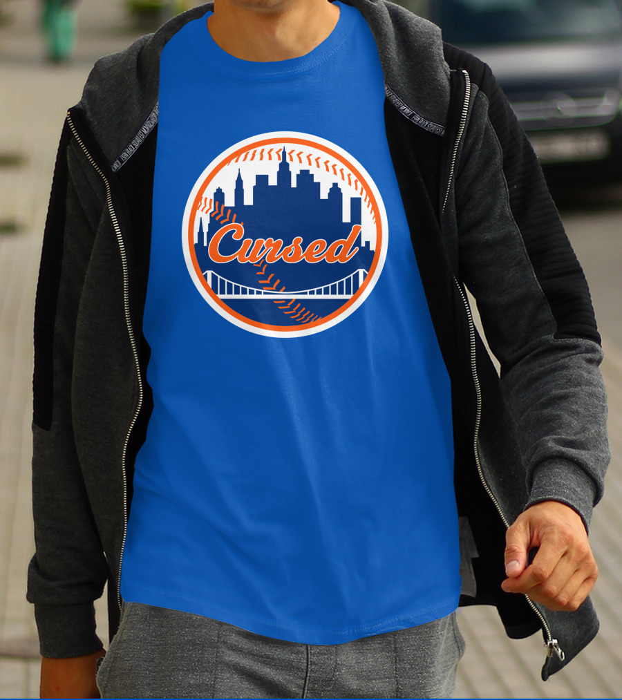 Cursed Mets Baseball Skyline Bridge T-Shirt