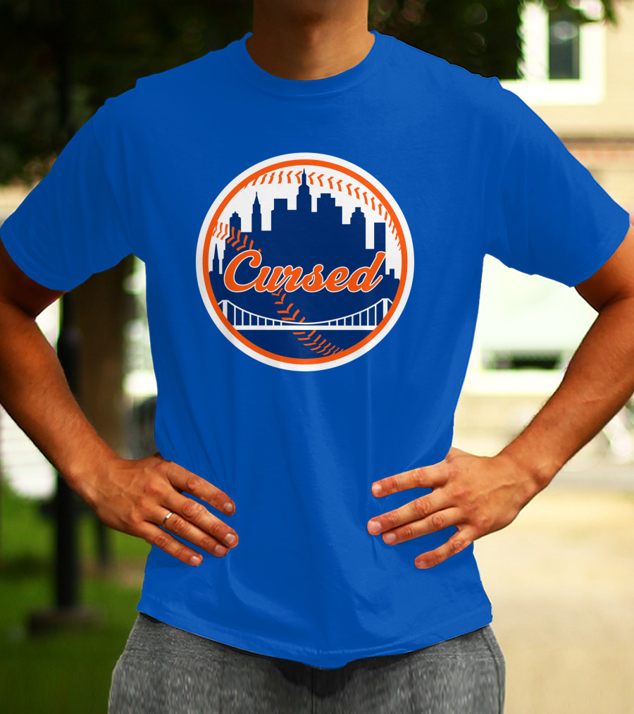 Cursed Mets Baseball Skyline Bridge T-Shirt