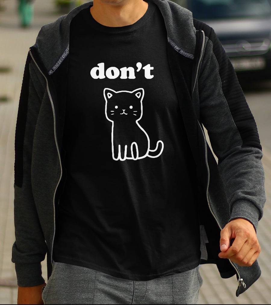 Don't Kitty Cute Cat Outline T-Shirt