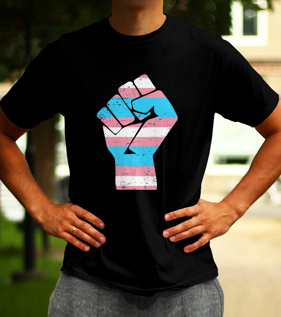 Jamie Lee Curtis Protect Trans Kids Hand Fist Transgender Pride Raised Fist T-Shirt