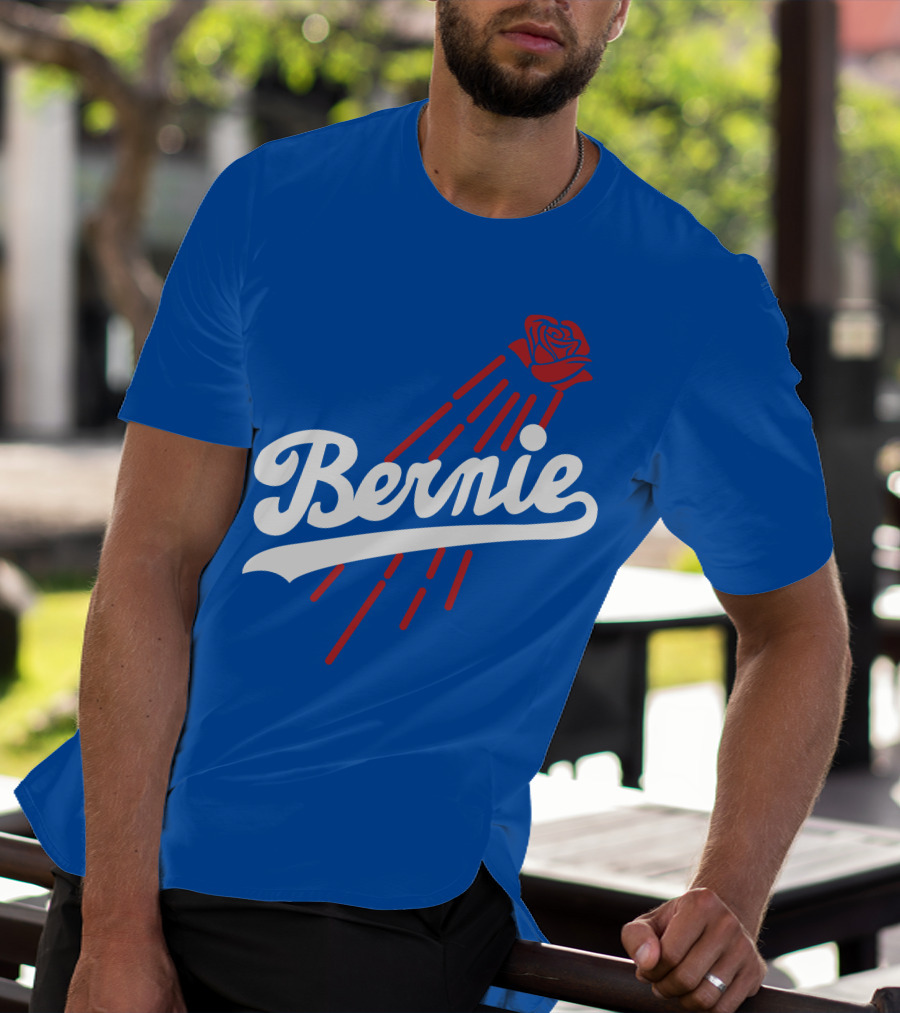 Bernie Sanders Dodgers Logo Rose T-Shirt