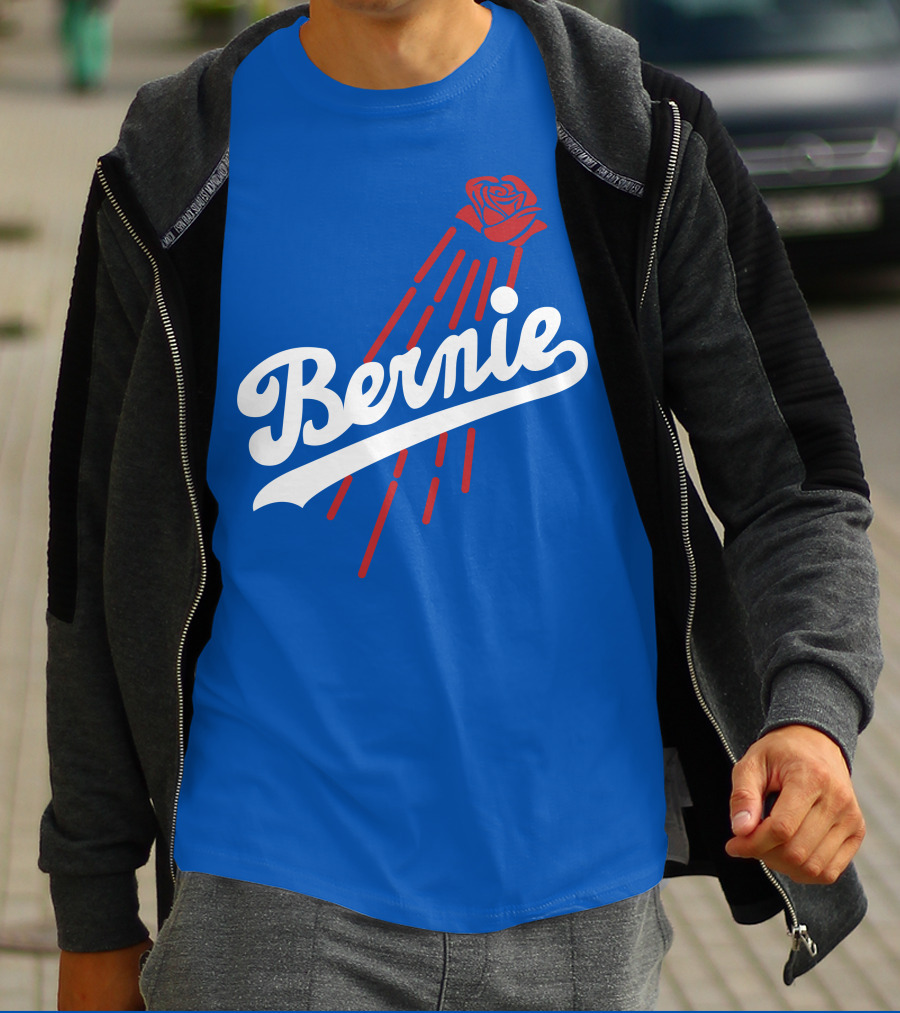 Bernie Sanders Dodgers Logo Rose T-Shirt