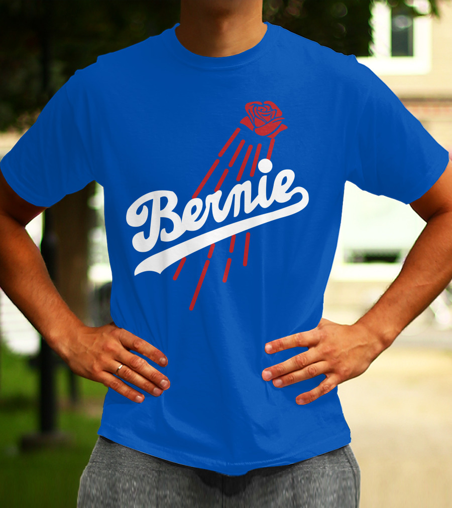 Bernie Sanders Dodgers Logo Rose T-Shirt