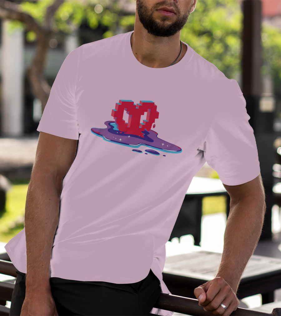 Heart Pixel Art Melting Design Philza Merch T-Shirt